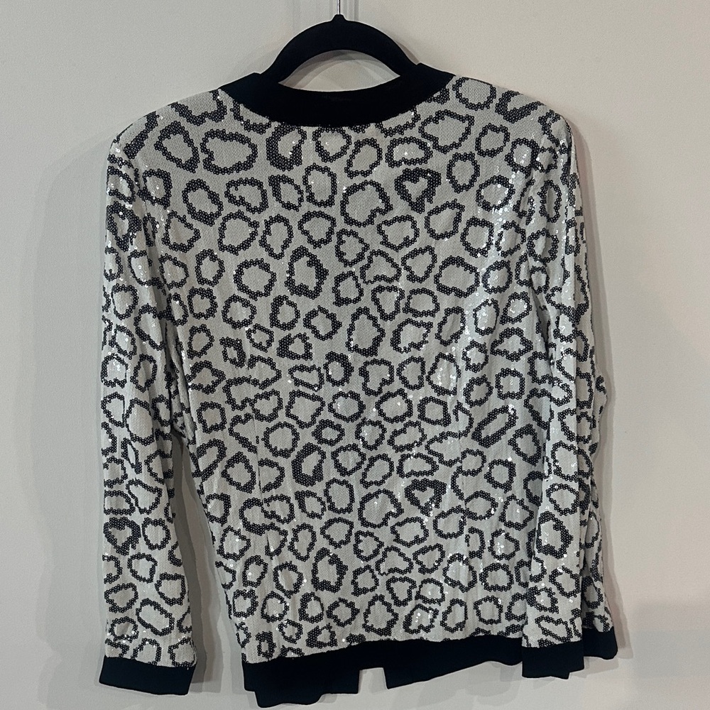 Misook Monochrome Patterned Knit Jacket - image 3